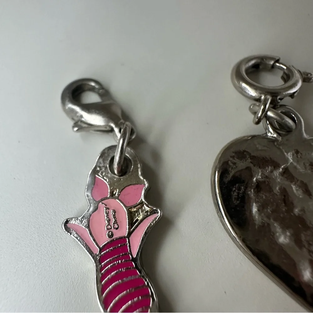 Disney Charm Bracelet Silver-Tone w Piglet Mickey Friends